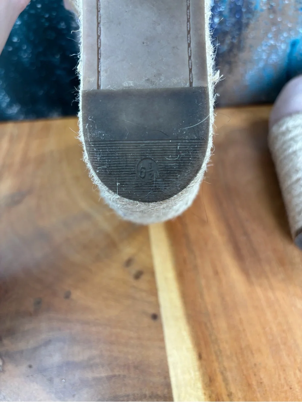 Marc Fisher LTD Mediterranean Suede Platform Espadrille Wedge Sandals Sz 6.5 GUC